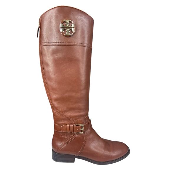 Tory Burch Women’s Adeline Brown Leather Tall Riding Boot Size US 8 - Picture 1 of 13
